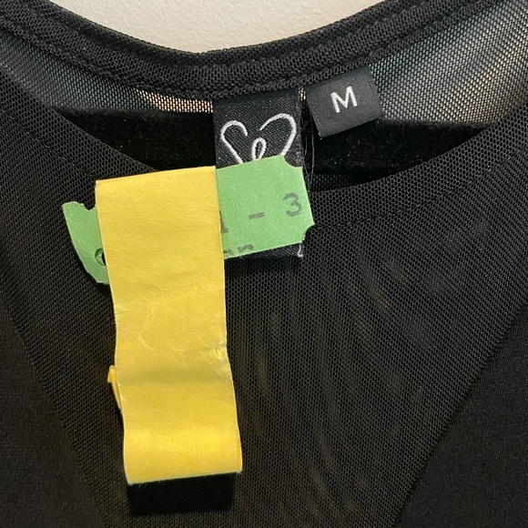 Sexy Floor Length Black Dress with Sheer Panel M - Picture 4 of 7